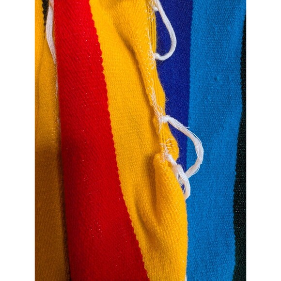 Vtg Pueblo Blanket Striped Bright Rainbow El Paso Saddle Blanket Co 57x81 - Picture 6 of 8